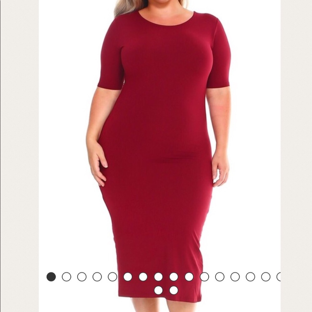 Short sleeve Crew neck Midi Bodycon Dress